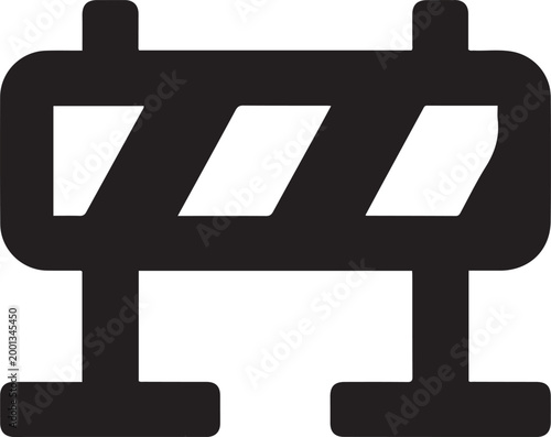 road barrier icon. Element of firefighter shop for advertising signs, mobile concept and web apps. logo Vector Black silhouettes