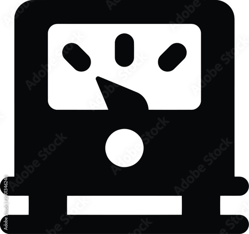 Electrical meter measurement device gauge showing energy consumption and power output with dial indicator and analog display