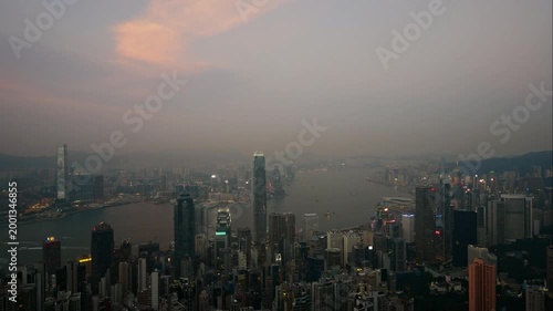 4K Time lapse Building and the skyline of Hong Kong city

