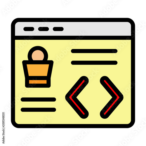 Frontend Dev Vector Filled Icon Design