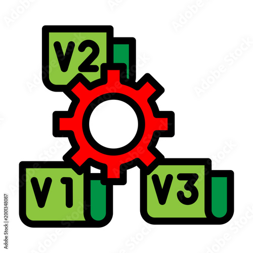 Version Control Vector Filled Icon Design