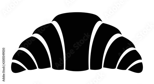 A black and white image of a croissant
