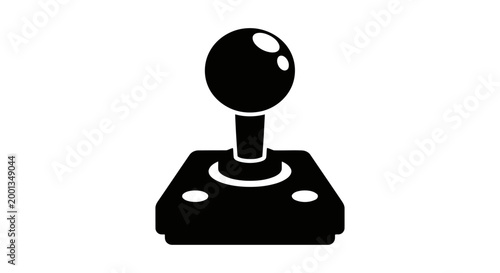 A black and white image of a joystick