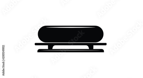 cylindrical tank on support frame black silhouette on white background high quality professional detailed modern elegant stylish clean crisp vibrant