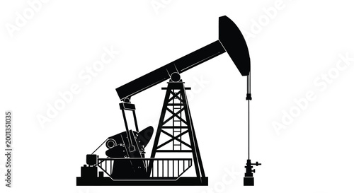 oil pumpjack silhouette on white background high quality professional detailed modern elegant stylish clean crisp vibrant colorful digital creative innovative