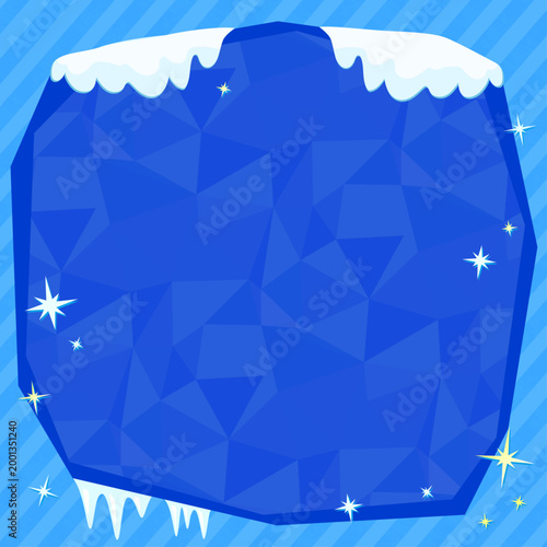 氷柱と雪のひんやりフレーム1_正方形