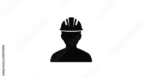 silhouette of person wearing hard hat on white background high quality professional detailed modern elegant stylish clean crisp vibrant colorful