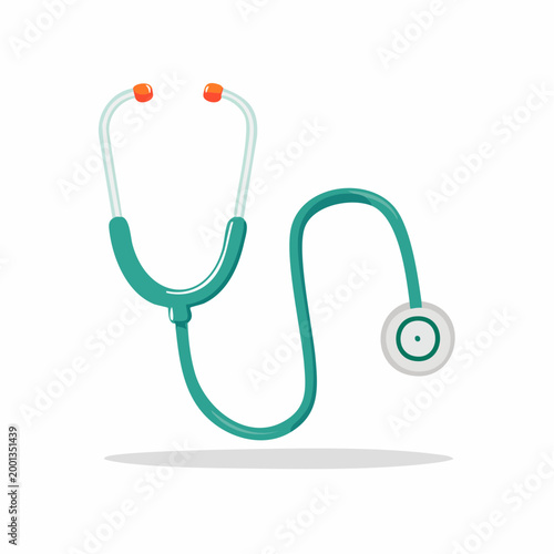 Flat Illustration of a Teal Stethoscope