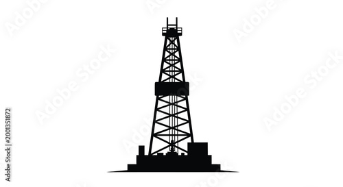 oil rig silhouette on white background high quality professional detailed modern elegant stylish clean crisp vibrant colorful digital creative innovative