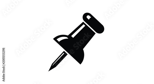 pushpin icon in black silhouette on white background high quality professional detailed modern elegant stylish clean crisp vibrant colorful digital