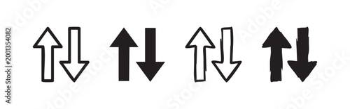 Up and down arrow icons, representing direction, change, and movement.