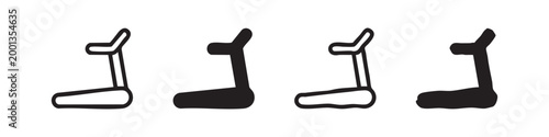 Four Treadmill Icons: Two Outline, Two Solid Fill