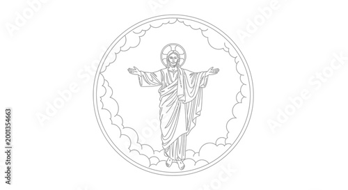 Jesus Christ Crucifix Icon Drawing 1.