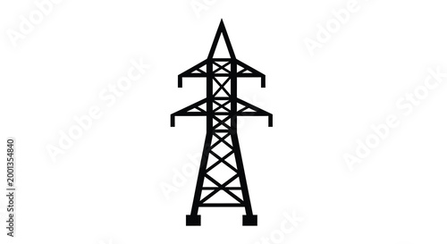 electricity pylon silhouette on white background high quality professional detailed modern elegant stylish clean crisp vibrant colorful digital creative innovative