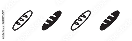 Four different styles of baguette icons
