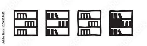 Four different styles of television icons