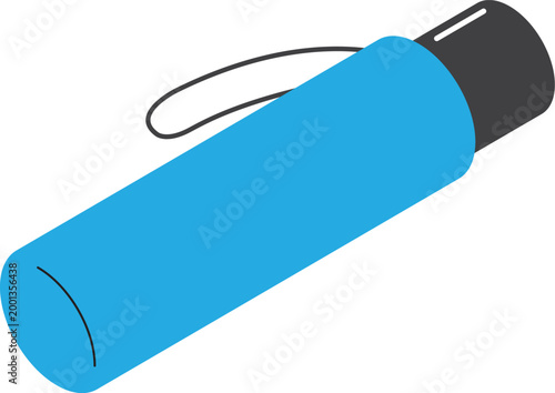 主線なし折り畳み傘のイラスト（アイソメトリック）