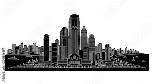 City Skyline Silhouette ? Modern Urban Architecture Vector Illustration