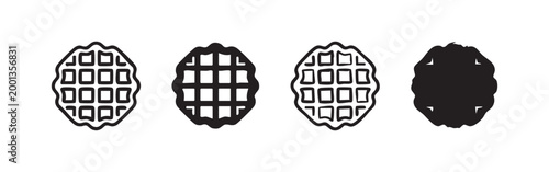 Waffle Breakfast Icon Set - Four Art Styles for Food and Bakery Design