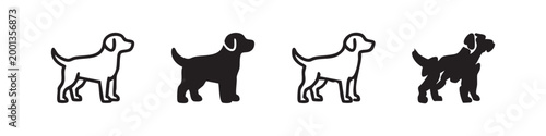Labrador Dog Icon Set - Four Styles for Pet Care, Veterinary, and Animal Lover Designs