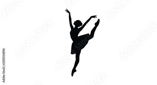ballerina silhouette on transparent background high quality professional