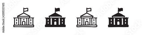 Government Building and City Hall Icon Set