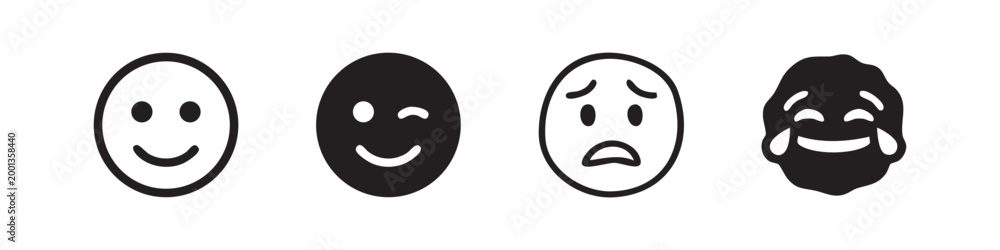 Fototapeta premium Emoji faces showing different emotions
