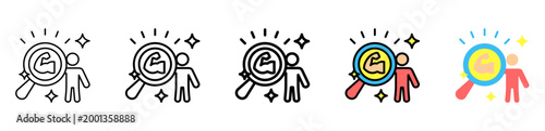 Strength Icon With Differences and Colors Style Illustration