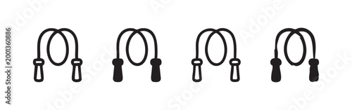 Jump Rope Fitness Icon Set for Cardio and Exercise