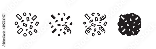 Four confetti icons in different styles