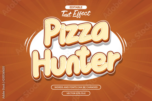 Pizza hunter editable text effect