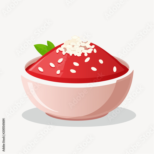 Bowl of Tomato Soup with Basil and Croutons