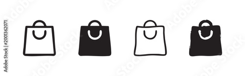 Shopping Bag Icon Set in Multiple Styles for Retail E-commerce and Commerce Projects