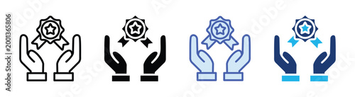 Benefits icon set multiple style collection