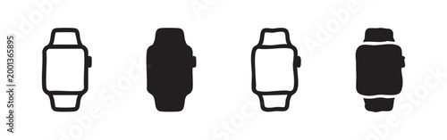 Set of four smartwatch icons