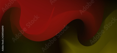 Abstract red and dark gradient wave background with smooth fluid shapes
