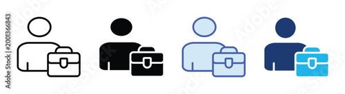 Employee icon set multiple style collection