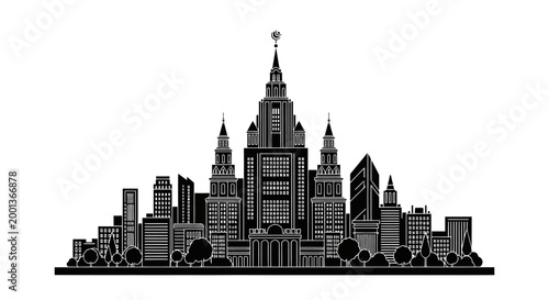 Cityscape Silhouette Vector Illustration ? Urban Skyline Design Concept