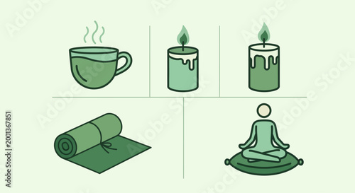 Meditation and yoga relaxation setup.