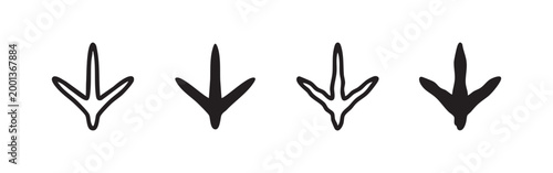 Bird or Poultry Claw Print Icons Set for Nature Illustration