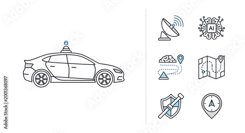 Autonomous Vehicle Technology Illustration.