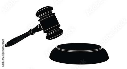 judge s gavel and sound block silhouette on white background high quality professional detailed modern elegant stylish clean crisp vibrant