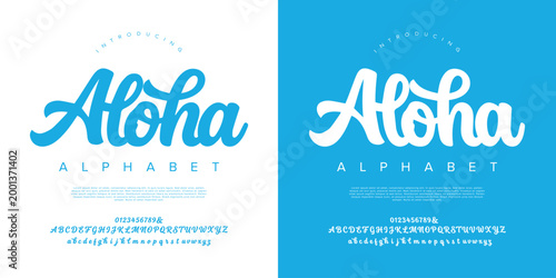Aloha Summer Tropical Script Font for Beach Party Flyer and Travel Agency Holiday Promotion