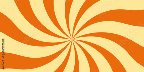 Caramel swirl background. Candy circular pattern. Chocolate rays.