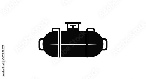 cylindrical tank silhouette with handles and valve on white background high quality professional detailed modern elegant stylish clean crisp vibrant