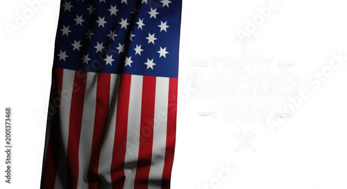 The american flag waving in a gentle breeze against a plain background isolated on transparent background