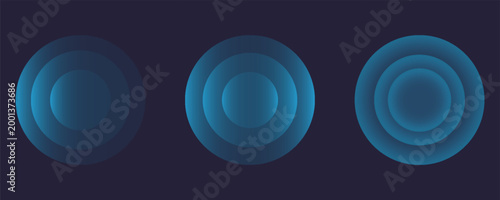 Sound wave. Signal concentric circle. Round light effect. Wifi range. Radio station signal. Water ripple with circle waves. A place or a painful point. Radar screen. Vector effect.