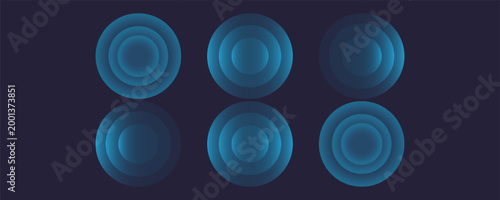 Sound wave. Signal concentric circle. Round light effect. Wifi range. Radio station signal. Water ripple with circle waves. A place or a painful point. Radar screen. Vector effect.