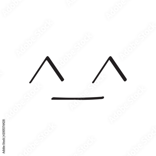 Happy smile face expression doodle line art