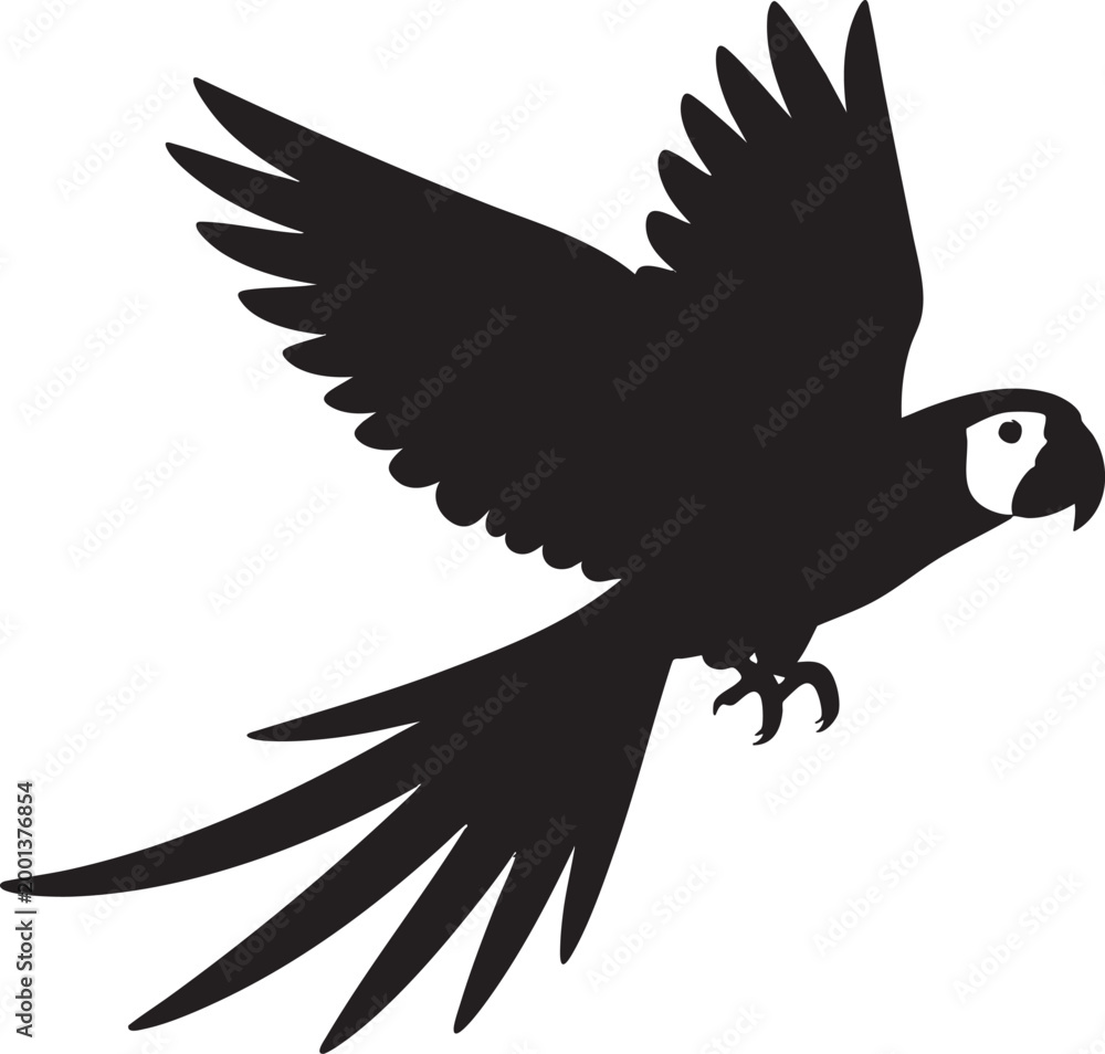 Obraz premium Adobe Illustrator Artwork of Parrot Silhouette in Flight